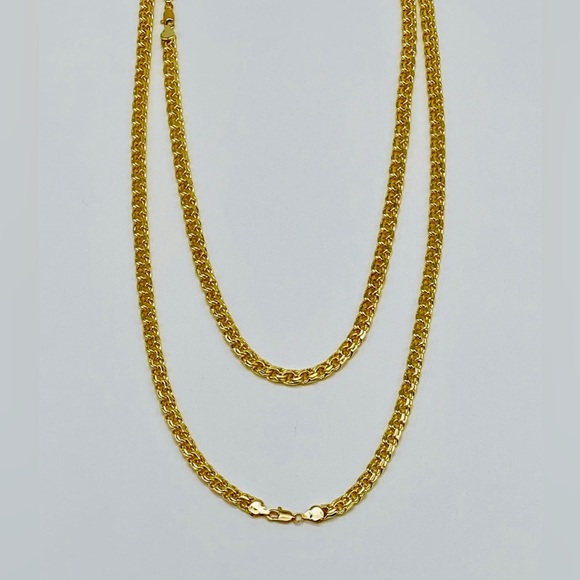 BISMARK Yellow Gold plated 14k Chain Necklaces  24” With crystal cross - Picture 6 of 17